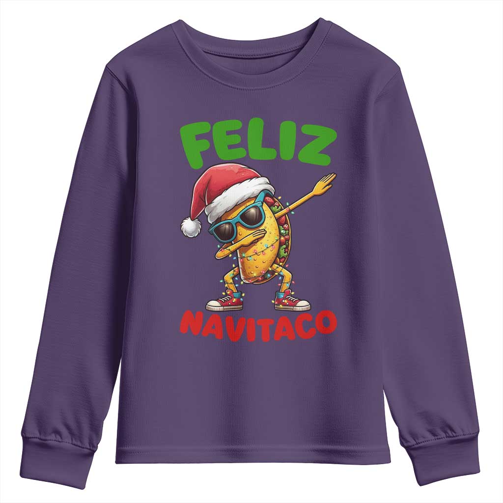 Funny Taco Mexican Christmas Youth Sweatshirt Feliz Navitaco - Wonder Print Shop