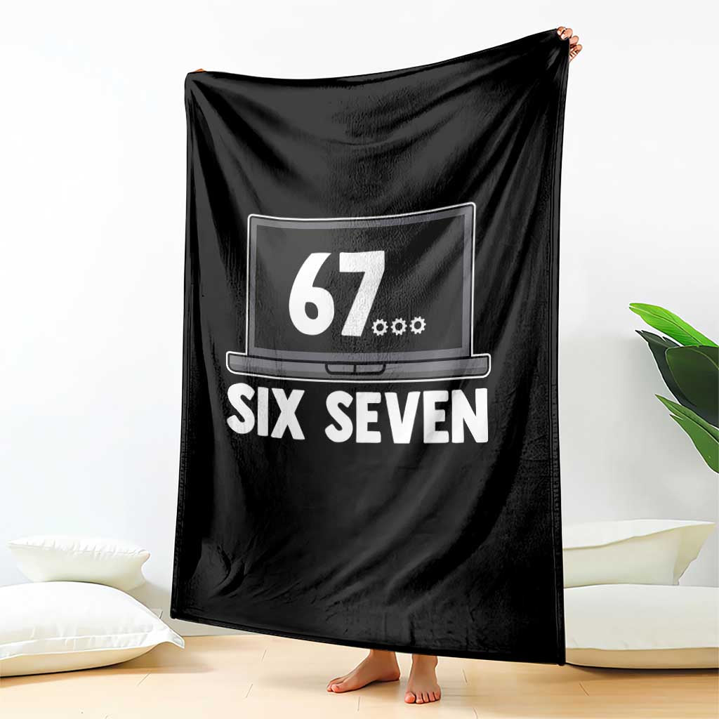 67 Six Seven Meme Throw Blanket Funny Tech Support - Wonder Print Shop