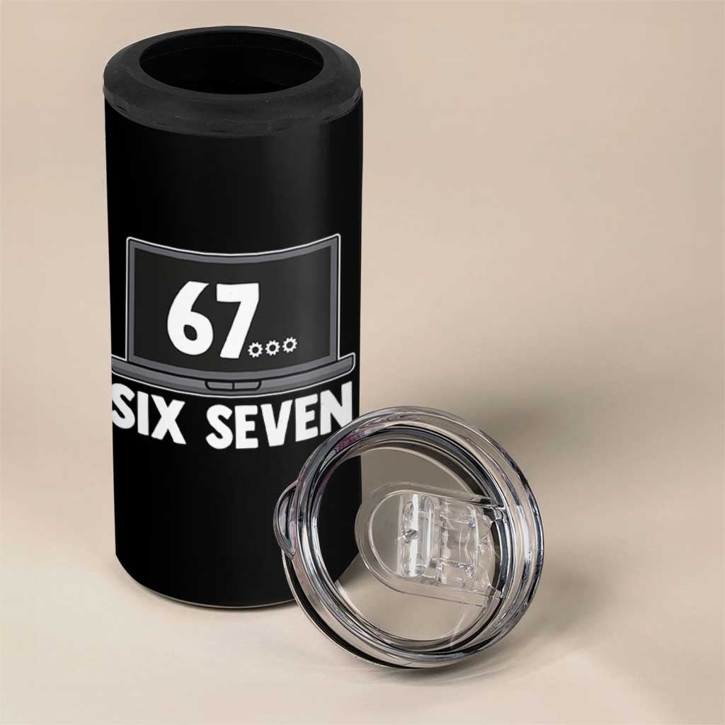 67 Six Seven Meme 4 in 1 Can Cooler Tumbler Funny Tech Support - Wonder Print Shop
