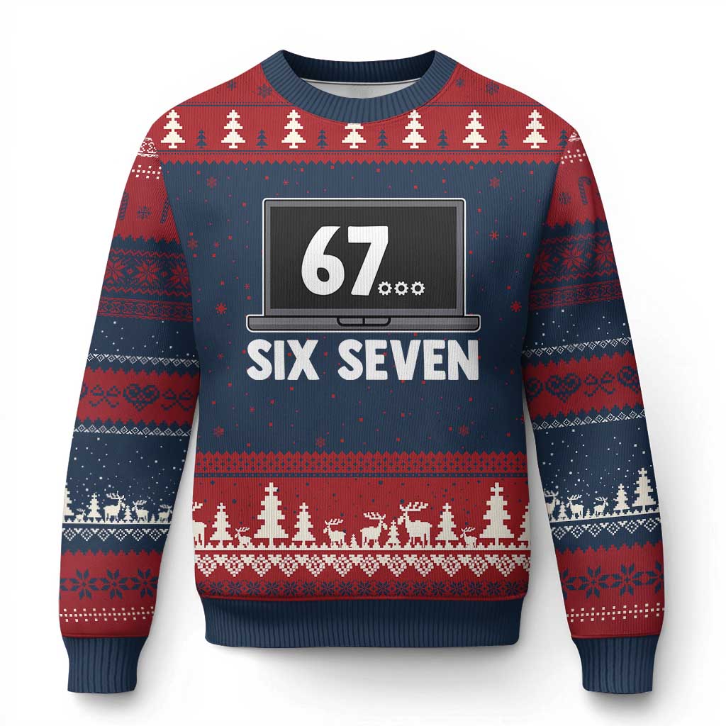 67 Six Seven Meme Ugly Christmas Sweater Funny Tech Support - Wonder Print Shop