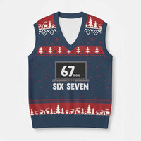 67 Six Seven Meme V-Neck Knit Sweater Vest Funny Tech Support - Wonder Print Shop