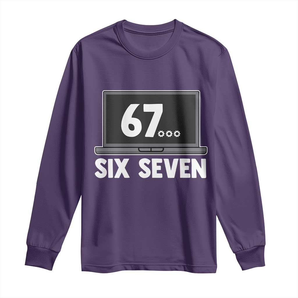 67 Six Seven Meme Long Sleeve Shirt Funny Tech Support - Wonder Print Shop
