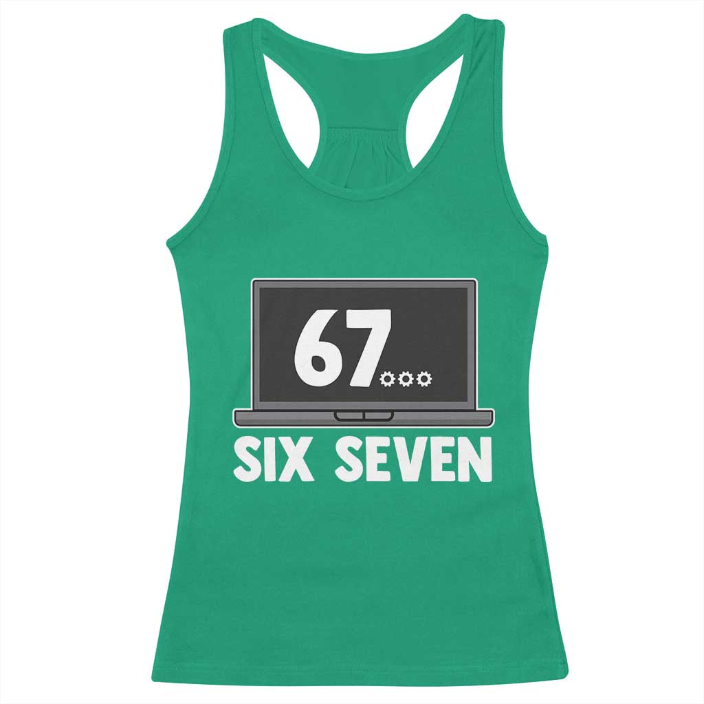 67 Six Seven Meme Racerback Tank Top Funny Tech Support - Wonder Print Shop