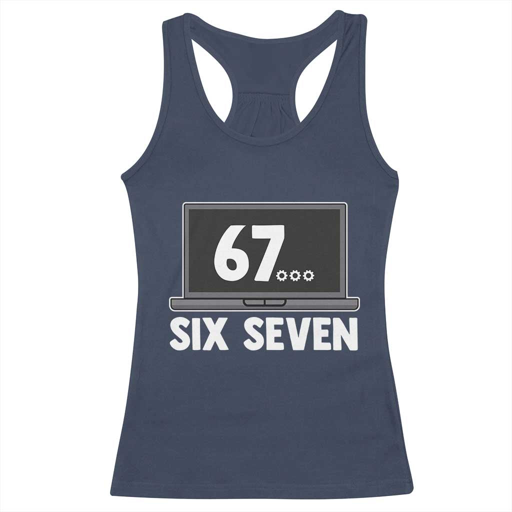 67 Six Seven Meme Racerback Tank Top Funny Tech Support - Wonder Print Shop