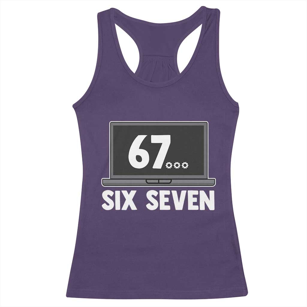 67 Six Seven Meme Racerback Tank Top Funny Tech Support - Wonder Print Shop