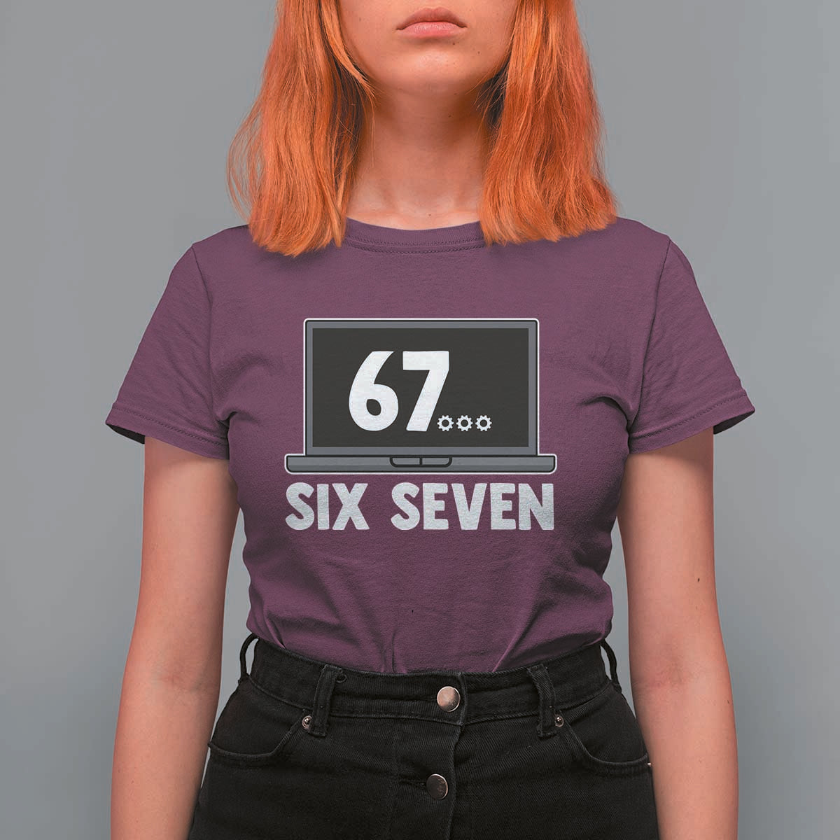 67 Six Seven Meme T Shirt For Women Funny Tech Support - Wonder Print Shop