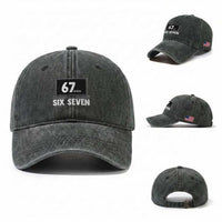 67 Six Seven Meme Washed Cotton Baseball Cap Funny Tech Support
