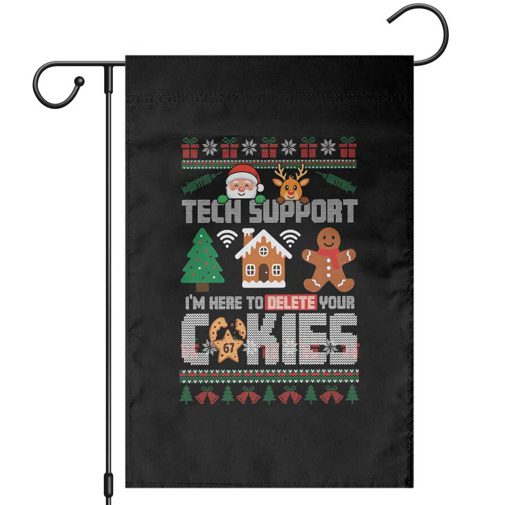 Funny Tech Support Christmas Garden Flag I Am Here To Delete Your Cookies - Wonder Print Shop