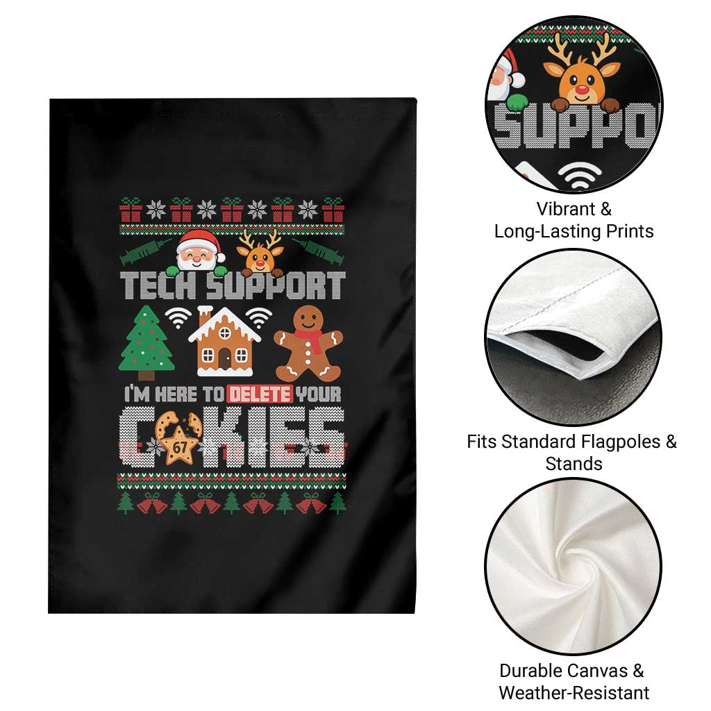 Funny Tech Support Christmas Garden Flag I Am Here To Delete Your Cookies - Wonder Print Shop