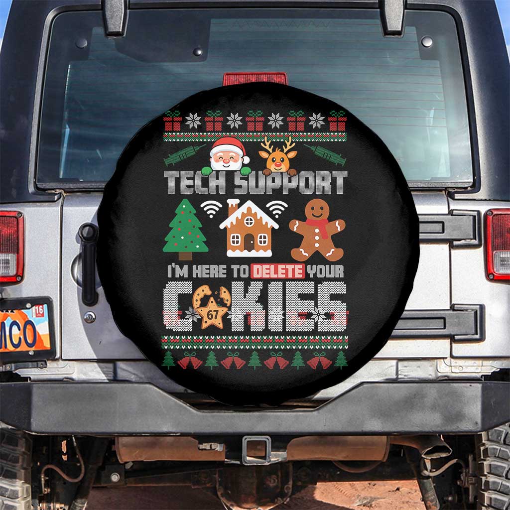 Funny Tech Support Christmas Spare Tire Cover I Am Here To Delete Your Cookies - Wonder Print Shop