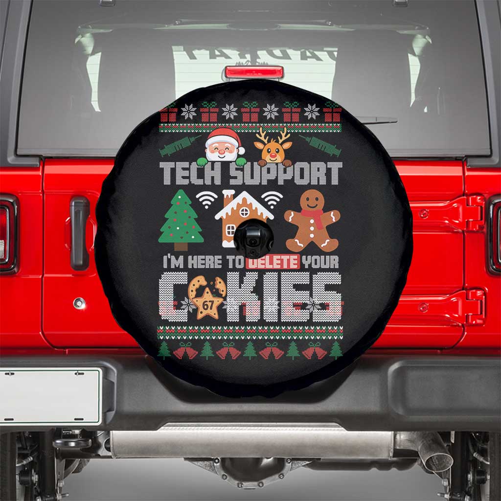 Funny Tech Support Christmas Spare Tire Cover I Am Here To Delete Your Cookies - Wonder Print Shop