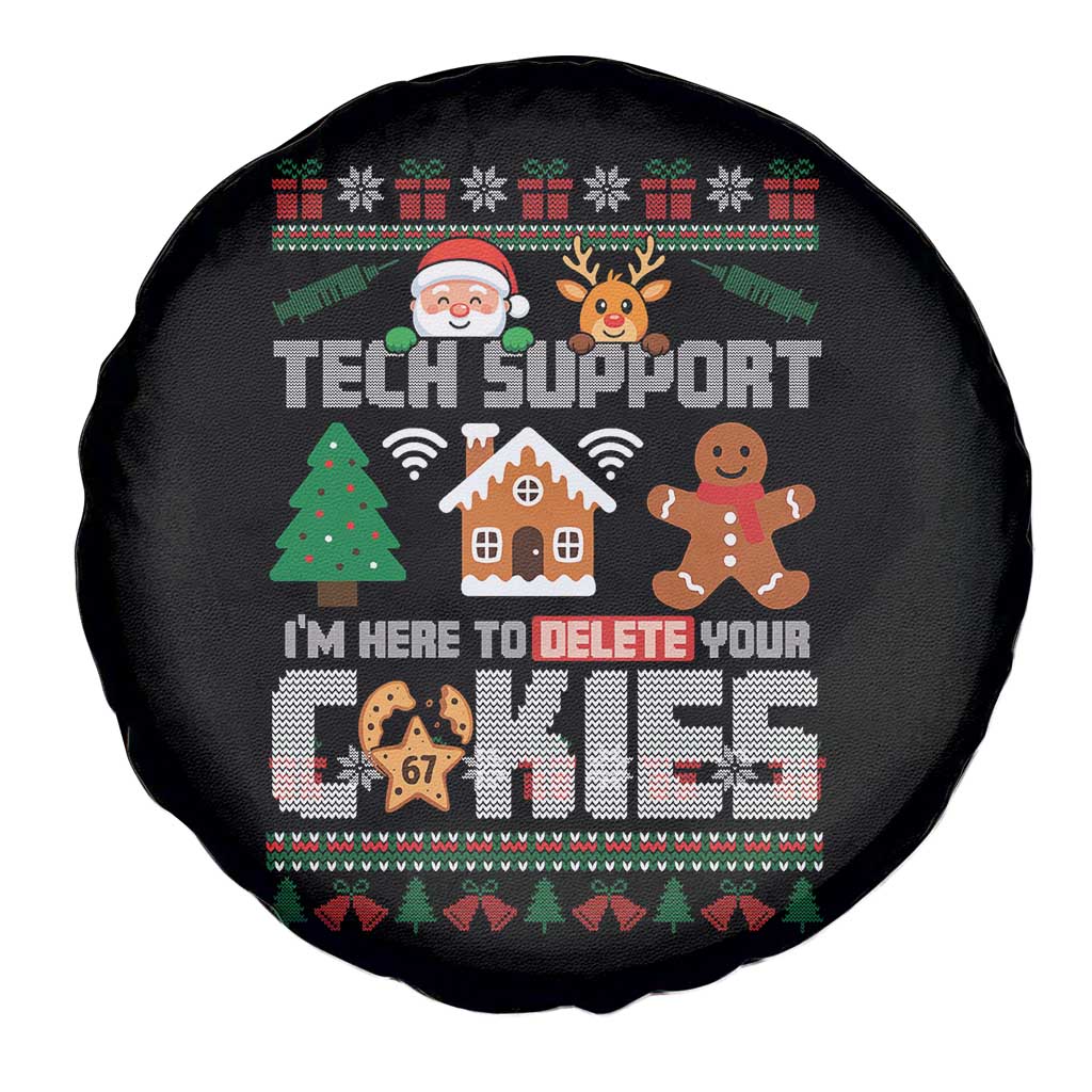 Funny Tech Support Christmas Spare Tire Cover I Am Here To Delete Your Cookies - Wonder Print Shop