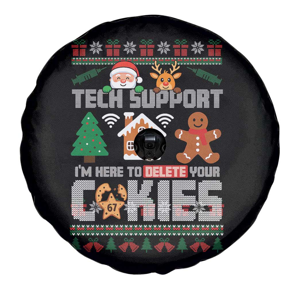 Funny Tech Support Christmas Spare Tire Cover I Am Here To Delete Your Cookies - Wonder Print Shop