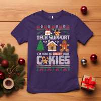 Funny Tech Support Christmas T Shirt I Am Here To Delete Your Cookies - Wonder Print Shop