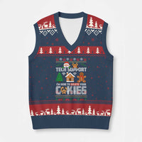 Funny Tech Support Xmas V-Neck Knit Sweater Vest I Am Here To Delete Your Cookies - Wonder Print Shop