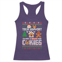 Funny Tech Support Christmas Racerback Tank Top I Am Here To Delete Your Cookies - Wonder Print Shop