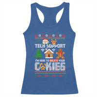 Funny Tech Support Christmas Racerback Tank Top I Am Here To Delete Your Cookies - Wonder Print Shop