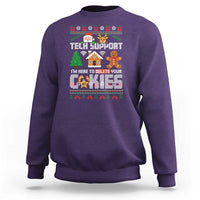 Funny Tech Support Christmas Sweatshirt I Am Here To Delete Your Cookies - Wonder Print Shop