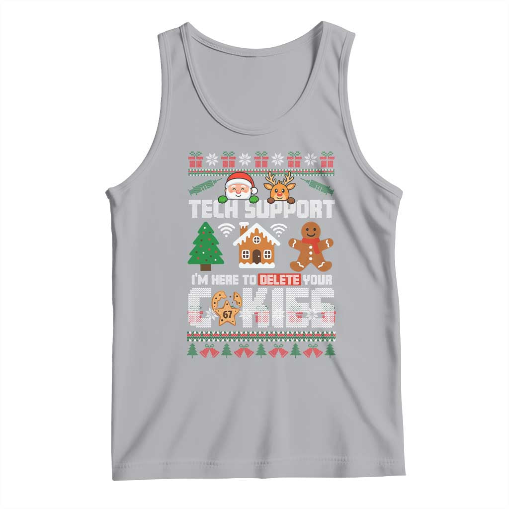 Funny Tech Support Christmas Tank Top I Am Here To Delete Your Cookies - Wonder Print Shop
