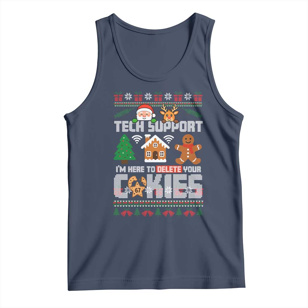 Funny Tech Support Christmas Tank Top I Am Here To Delete Your Cookies - Wonder Print Shop
