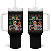 Funny Tech Support Christmas Tumbler With Handle I Am Here To Delete Your Cookies - Wonder Print Shop