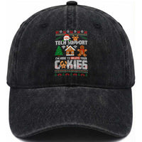 Funny Tech Support Christmas Washed Cotton Baseball Cap I Am Here To Delete Your Cookies