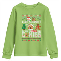 Funny Tech Support Christmas Youth Sweatshirt I Am Here To Delete Your Cookies - Wonder Print Shop