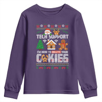 Funny Tech Support Christmas Youth Sweatshirt I Am Here To Delete Your Cookies - Wonder Print Shop