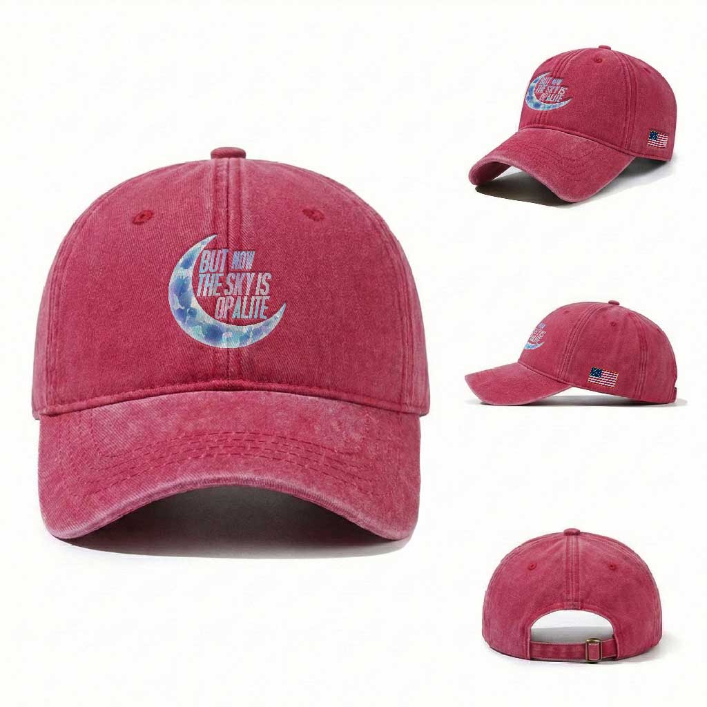 The Sky Is Opalite Moonstone Mystical Crystal Lover Washed Cotton Baseball Cap