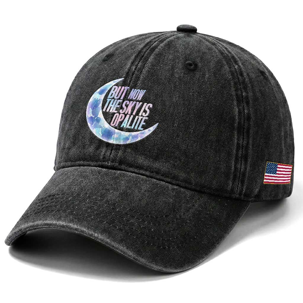 The Sky Is Opalite Moonstone Mystical Crystal Lover Washed Cotton Baseball Cap