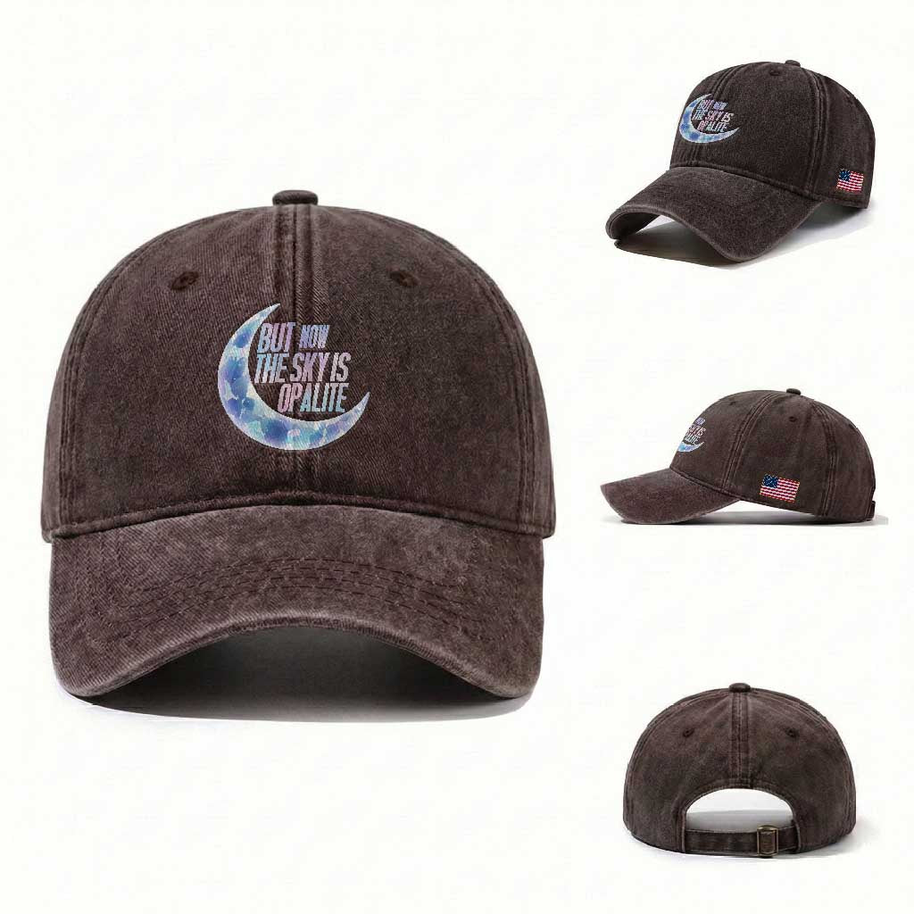 The Sky Is Opalite Moonstone Mystical Crystal Lover Washed Cotton Baseball Cap