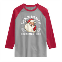 Santa Opalite Christmas Raglan Shirt But Now The Sky Is Xmas Light - Wonder Print Shop