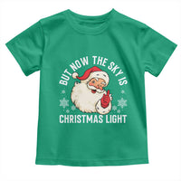 Santa Opalite Christmas Toddler T Shirt But Now The Sky Is Xmas Light - Wonder Print Shop