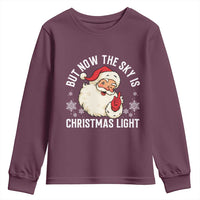 Santa Opalite Christmas Youth Sweatshirt But Now The Sky Is Xmas Light - Wonder Print Shop