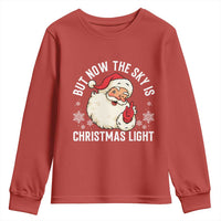 Santa Opalite Christmas Youth Sweatshirt But Now The Sky Is Xmas Light - Wonder Print Shop