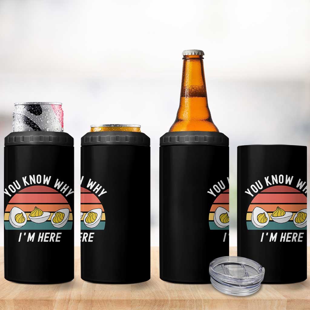 Funny Thanksgiving Dinner 4 in 1 Can Cooler Tumbler You Know Why I Am Here - Wonder Print Shop