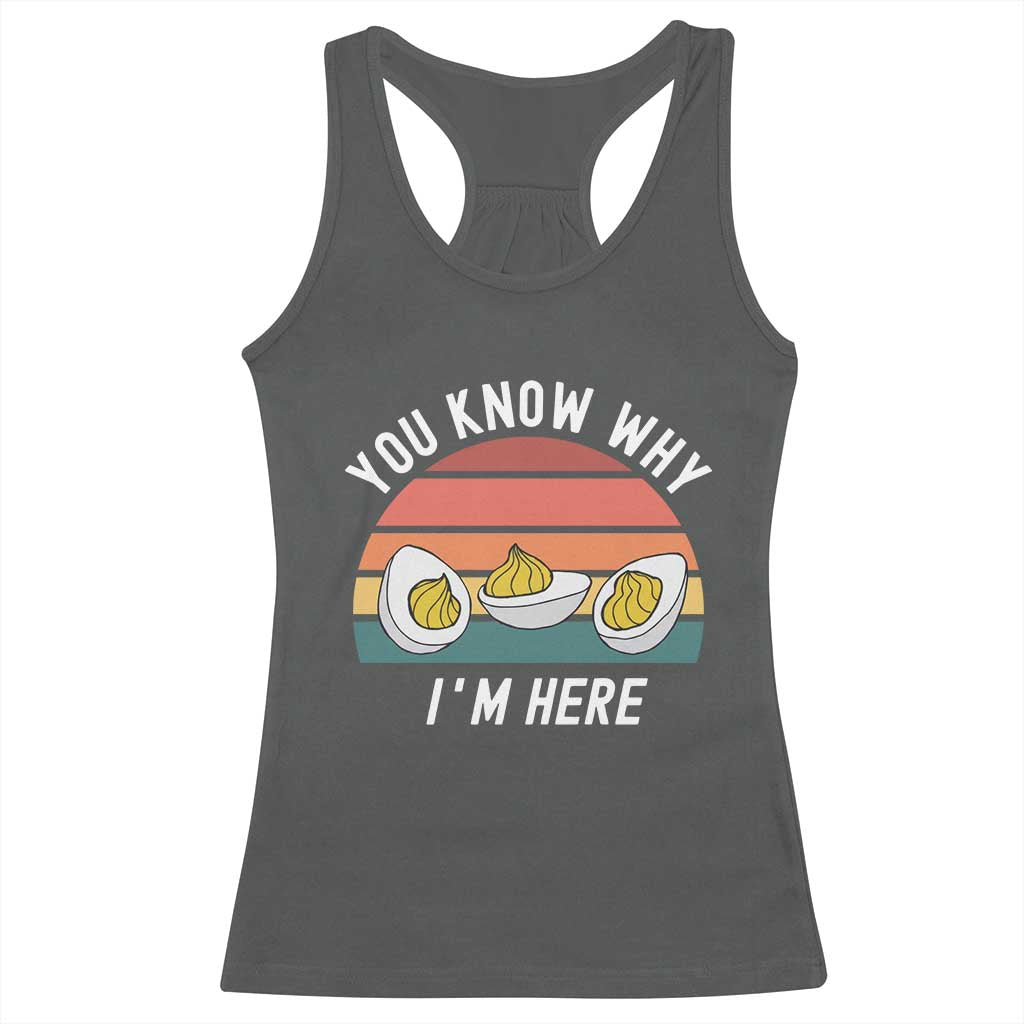 Funny Thanksgiving Dinner Racerback Tank Top You Know Why I Am Here - Wonder Print Shop