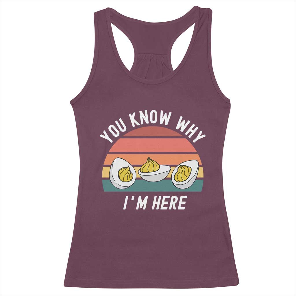 Funny Thanksgiving Dinner Racerback Tank Top You Know Why I Am Here - Wonder Print Shop
