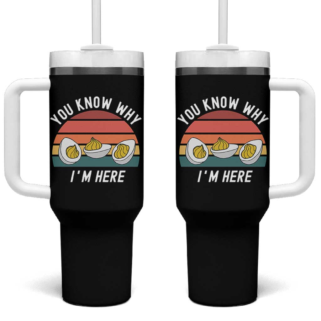 Funny Thanksgiving Dinner Tumbler With Handle You Know Why I Am Here - Wonder Print Shop