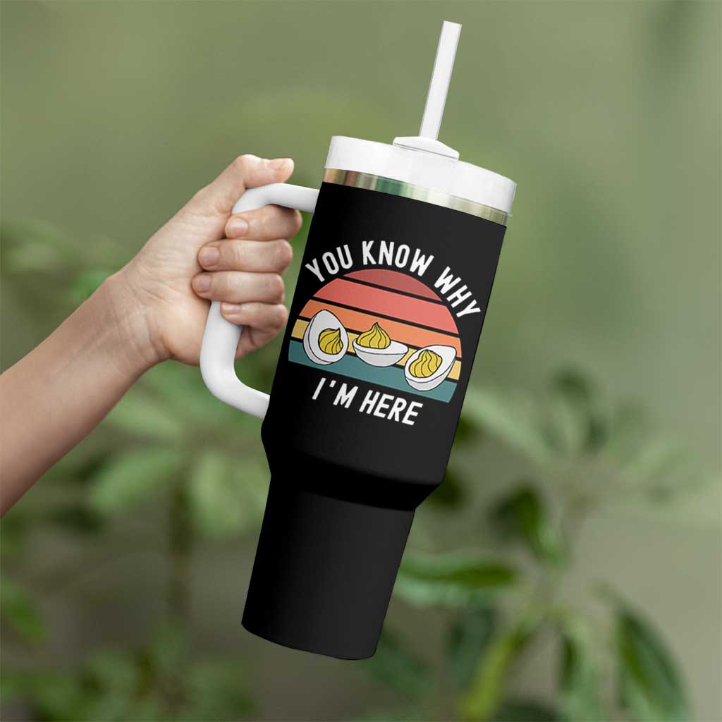 Funny Thanksgiving Dinner Tumbler With Handle You Know Why I Am Here - Wonder Print Shop