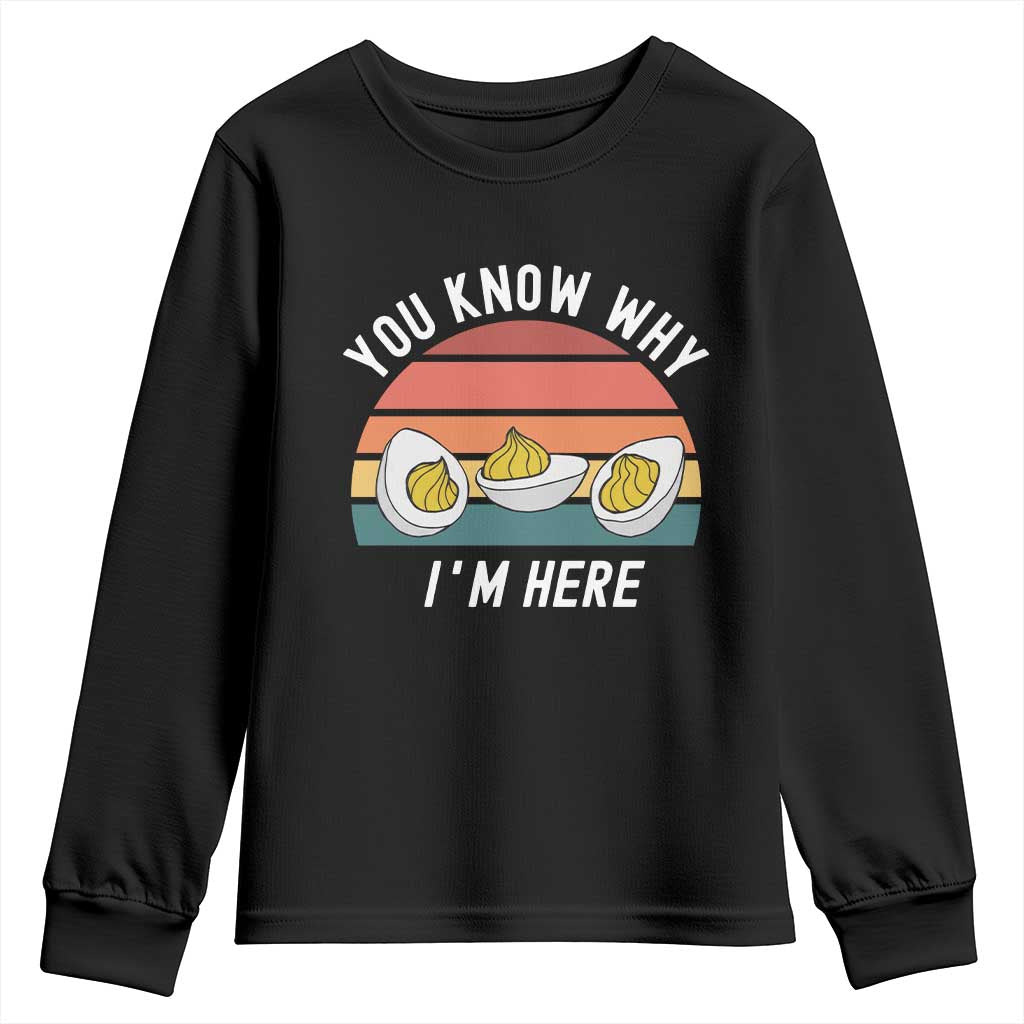 Funny Thanksgiving Dinner Youth Sweatshirt You Know Why I Am Here - Wonder Print Shop