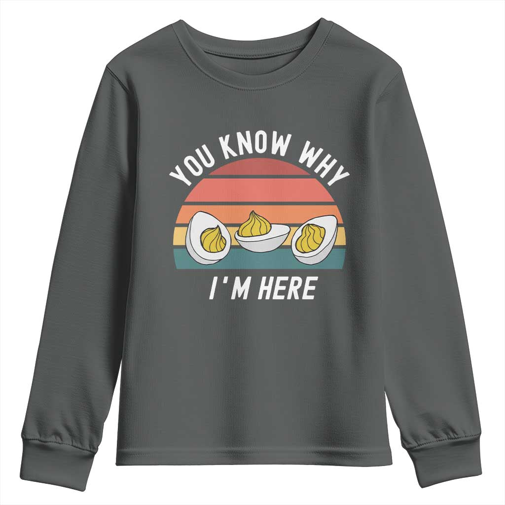 Funny Thanksgiving Dinner Youth Sweatshirt You Know Why I Am Here - Wonder Print Shop