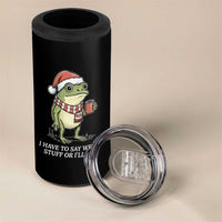 Funny Frog Christmas Meme 4 in 1 Can Cooler Tumbler I Have to Say Weird Stuff Or I Will Die - Wonder Print Shop