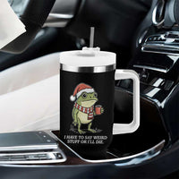 Funny Frog Christmas Meme Tumbler With Handle I Have to Say Weird Stuff Or I Will Die - Wonder Print Shop