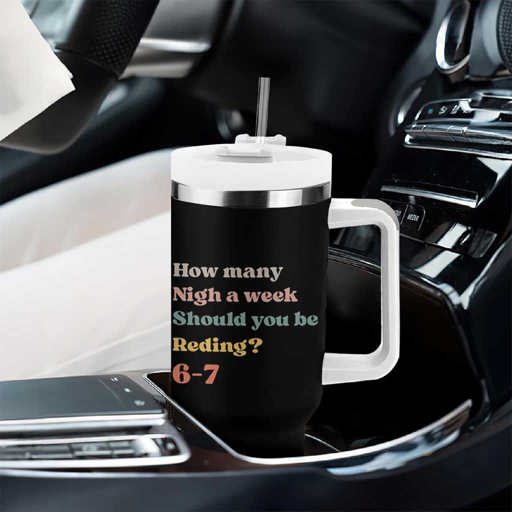 67 Six Seven Meme Tumbler With Handle How Many Nights Reading 67 - Wonder Print Shop