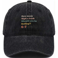 67 Six Seven Meme Washed Cotton Baseball Cap How Many Nights Reading 67