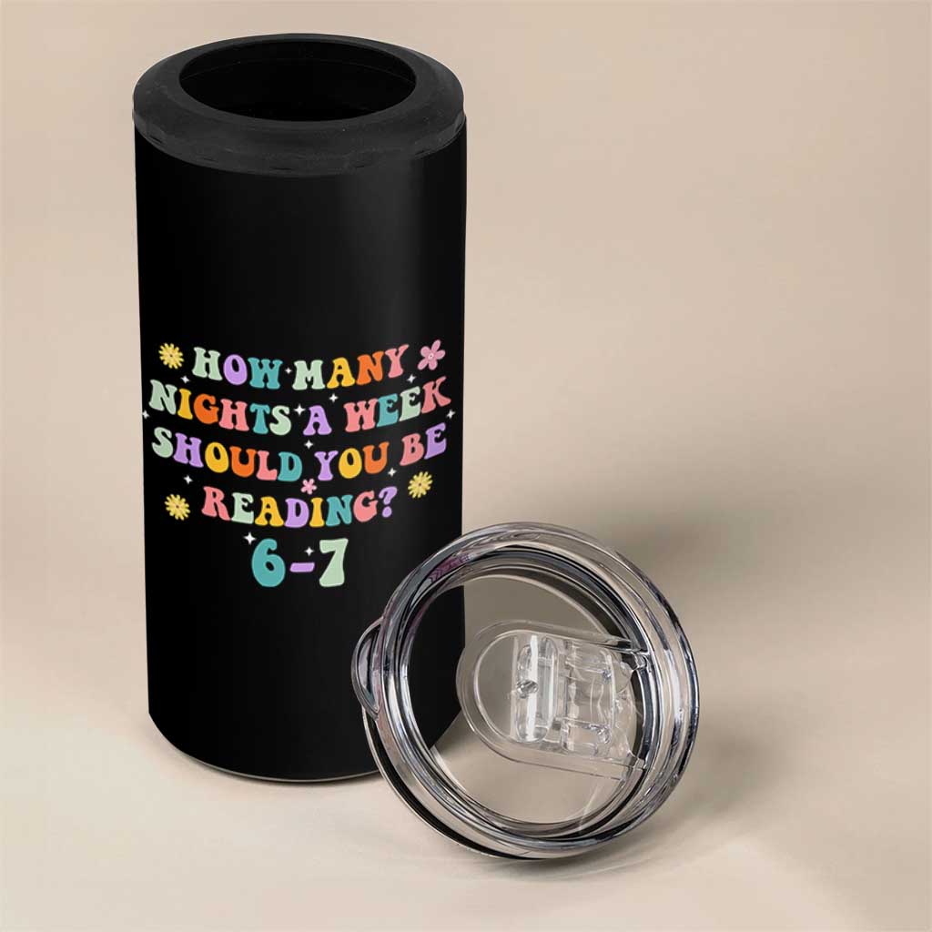 67 Six Seven Meme 4 in 1 Can Cooler Tumbler Funny Reading Book Lover - Wonder Print Shop
