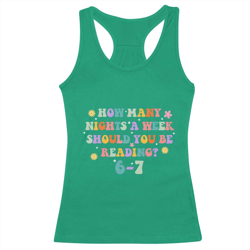 67 Six Seven Meme Racerback Tank Top Funny Reading Book Lover - Wonder Print Shop