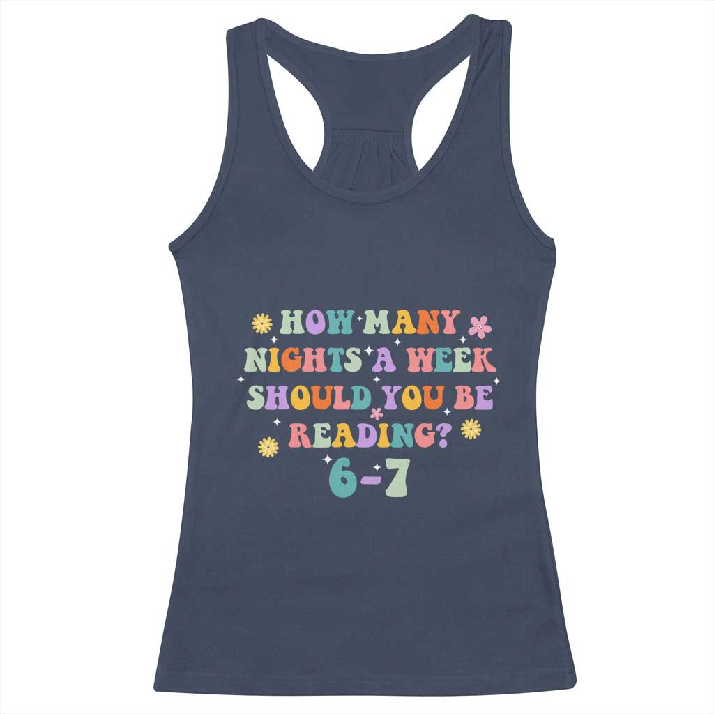 67 Six Seven Meme Racerback Tank Top Funny Reading Book Lover - Wonder Print Shop