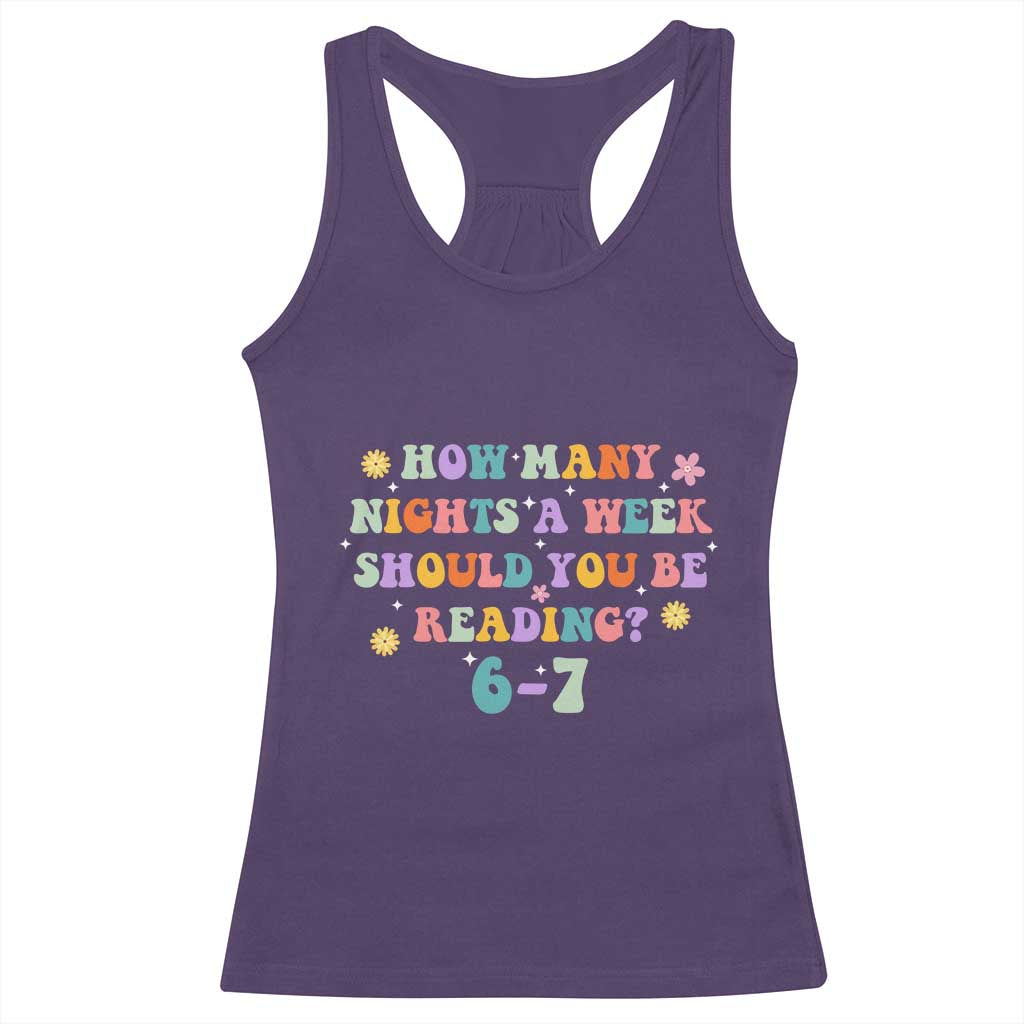 67 Six Seven Meme Racerback Tank Top Funny Reading Book Lover - Wonder Print Shop
